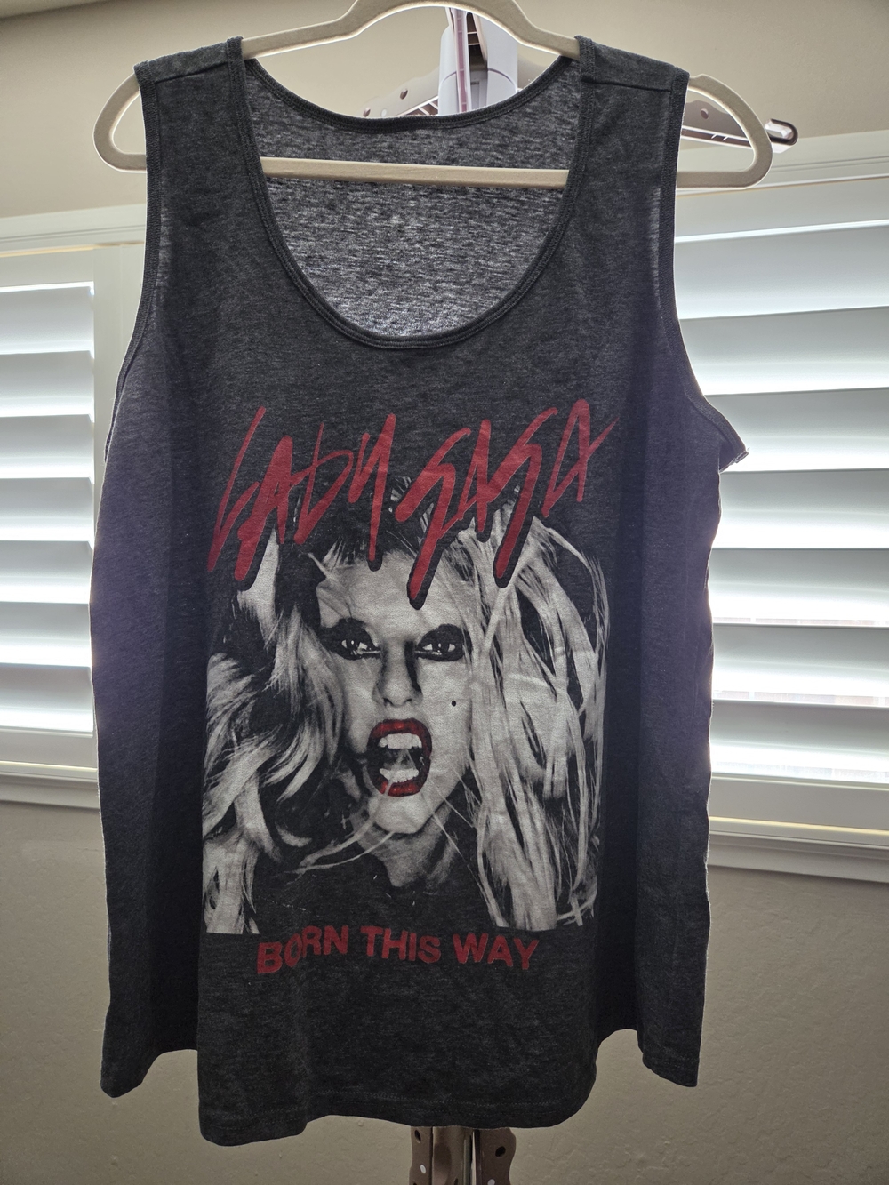 'Born This Way' Graphic Tank Top - Dark Gray